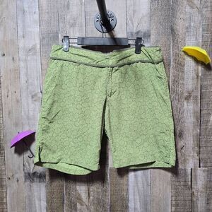 Kavu Womens Green Circle Geometric Athletic Active Hiking Nylon Shorts
